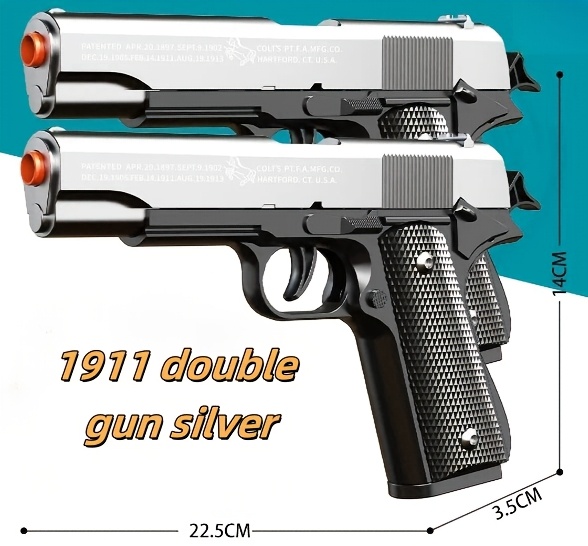2pcs 1911 Toy Air Gun Pistol Set, New Toy Gun Soft Bullet Gun, Quick Disassembly Design, Suitable For Outdoor Shooting Games And Skill Development, THCBME