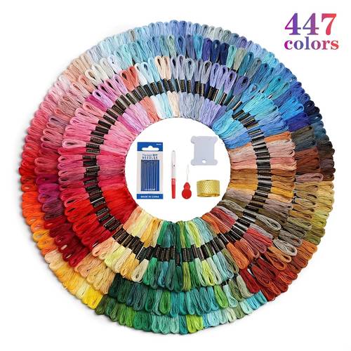 477 color embroidery kit 50 bundles of mixed color accessories high quality embroidery set suitable for sewing machine sewing and hand embroidery