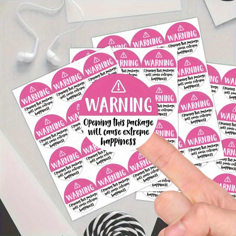 Funny Gift Wrapping Stickers Warning Open Cause Extreme - Temu Canada