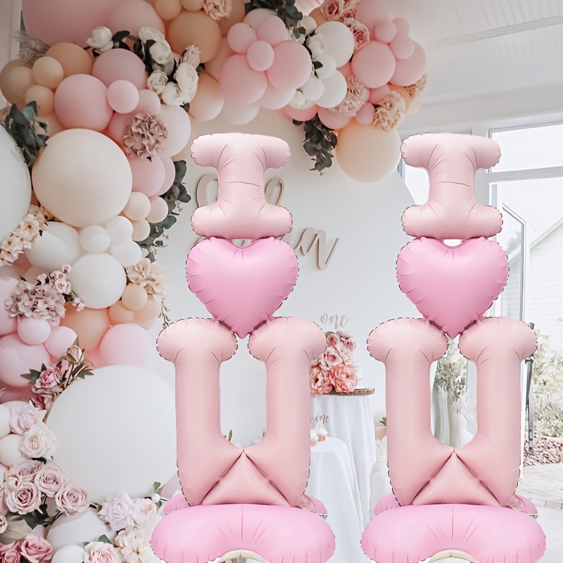 

61-inch Pink 'i Love You' Foil Balloon - Valentine's Day, Proposals, Engagements & Anniversaries - Self-sealing, No Power Needed