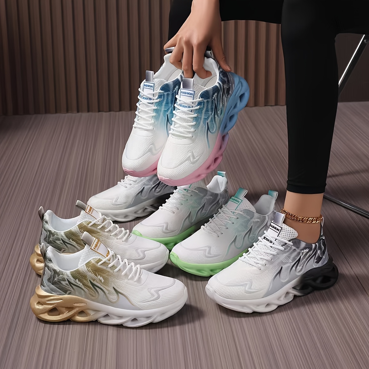 

Breathable Lightweight Running Shoes For Men And Women - Stylish Gradient Design, Sole, Lace-up Casual Sneakers With Mesh Upper, All , Breathable Running Shoes | Fashion Sneakers | , Cute Shoes