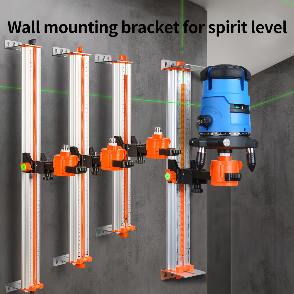 

1pc Aluminum Alloy Wall Mounting Bracket For Spirit Level With Scale, Adjustable For Ceiling Installation