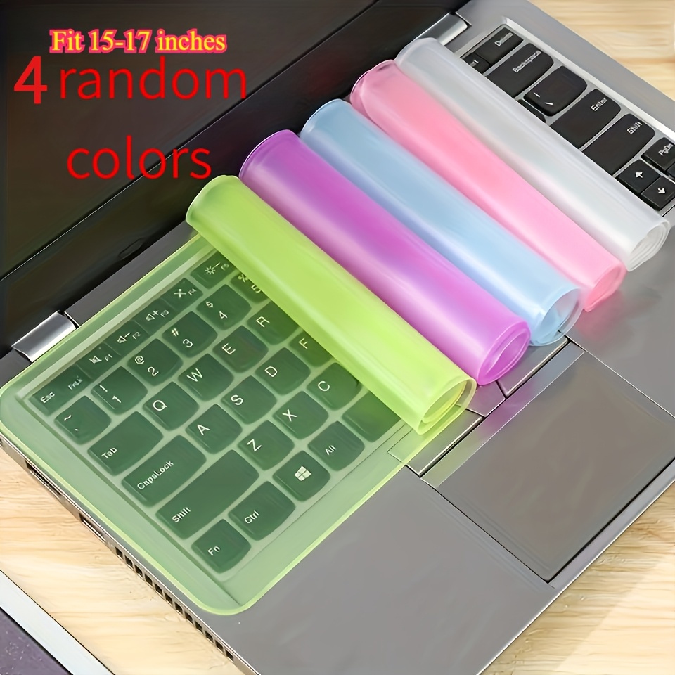 TEMU 4 protezioni per tastiera ultrasottili, 4 colori disponibili, adatte per laptop da 15 .18 cm. Viola, , rosa e blu, 4 pezzi casuali