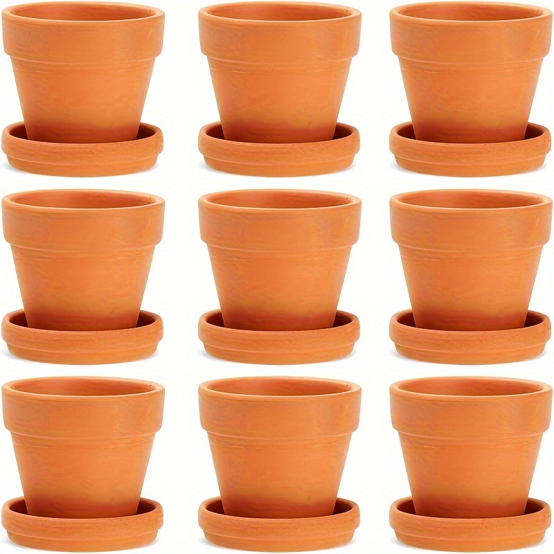 

9 Packs, 3inch Small Terracotta Pots With Saucers For Succulents, Clay Flower Planters With Drainage Holes For Indoor, Outdoor Plants, Cactus, Arts And Crafts Projects