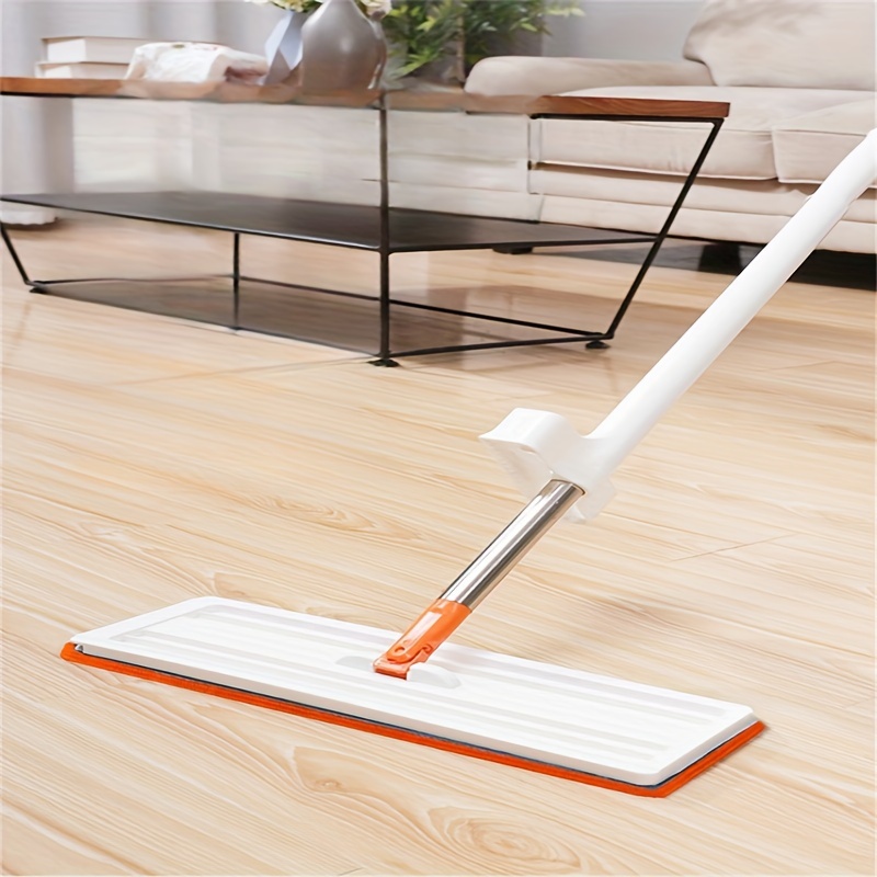 1pc   flat mop for home use rotating mop dry and wet use lazy floor   absorbing non stick stainless steel pole details 9