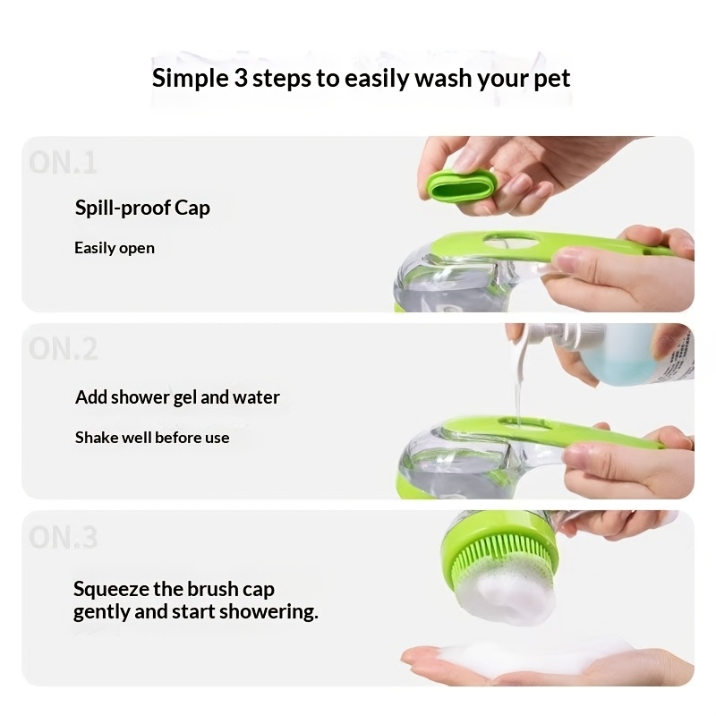 Pet Bath Brush for Easy Foaming, Suitable for Cats and Dogs