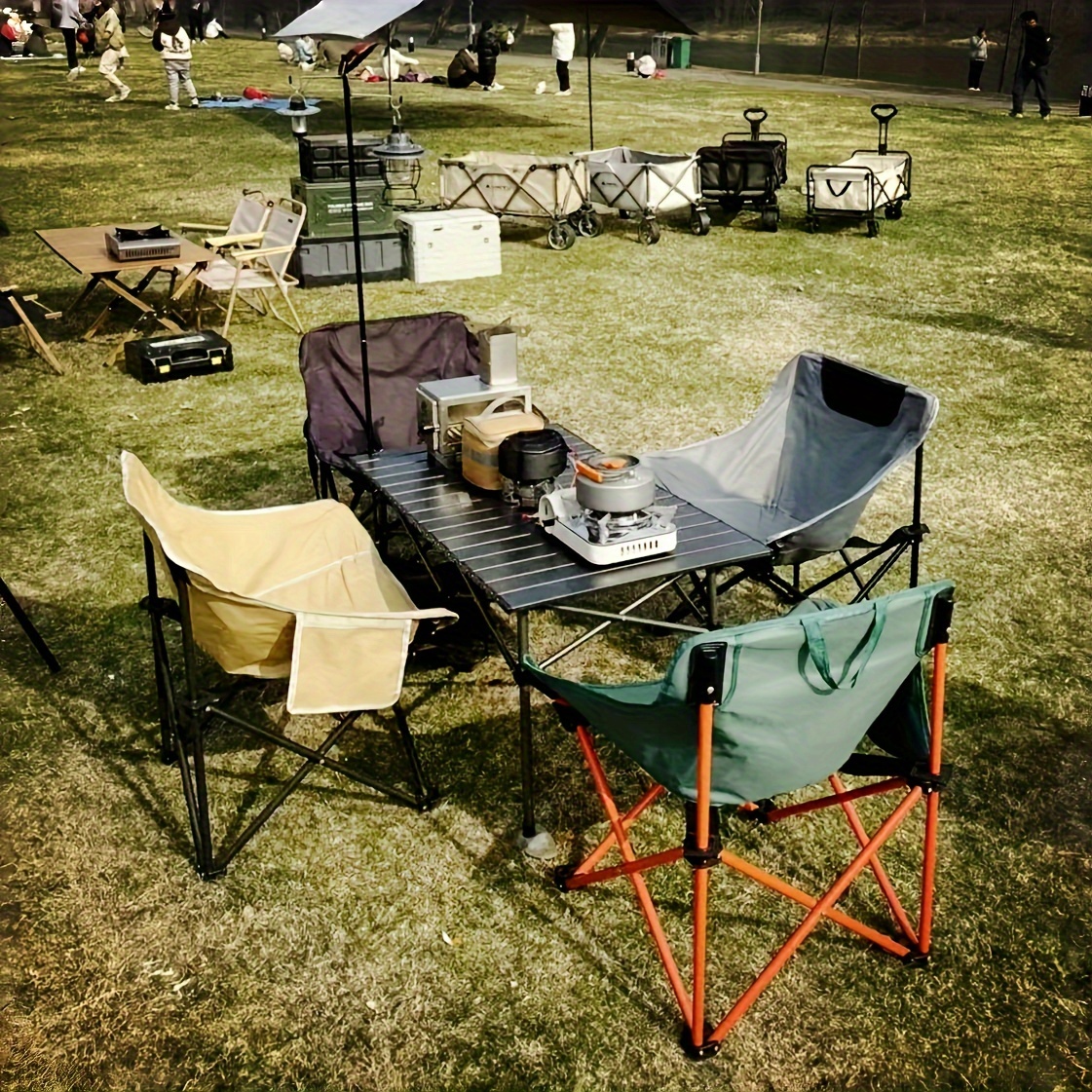 

Outdoor Table And Chair Set Portable Folding Table Picnic Table And Chair Road Trip Barbecue Table Egg Roll Table Camping Table And Chair