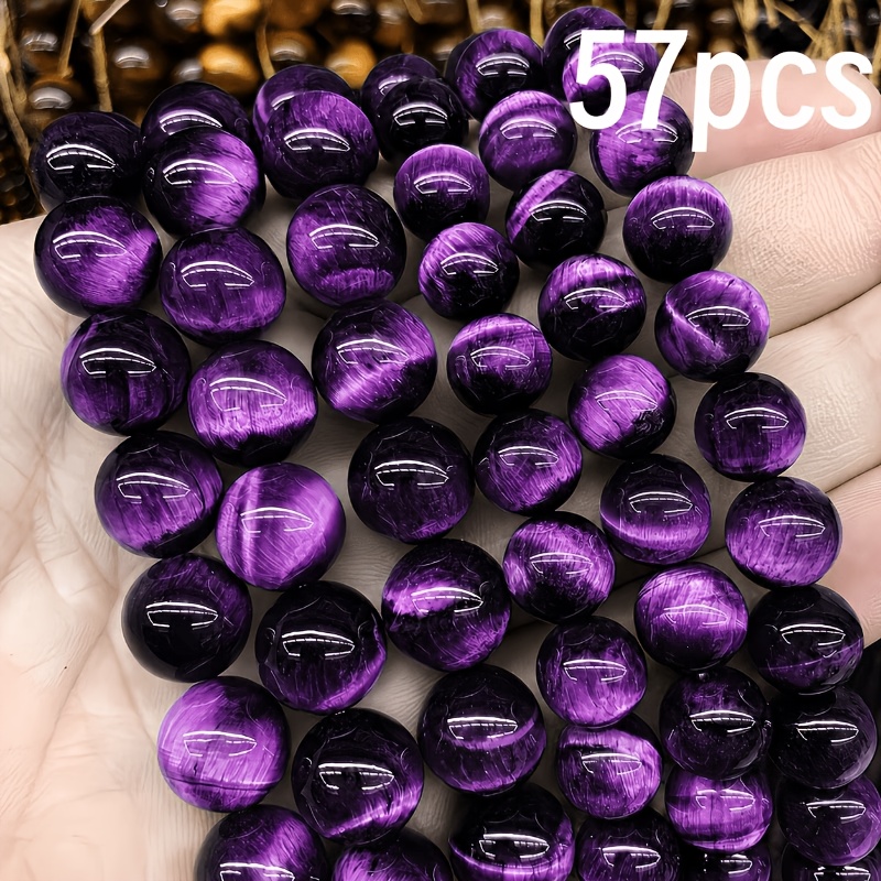 TEMU 57pcs, Purple Eye Loose Beads, Glass Material Jewelry Diy Supplies, Jewelry Diy Beads, Handmade Diy, Decorative Supplies, Used For Bracelets,