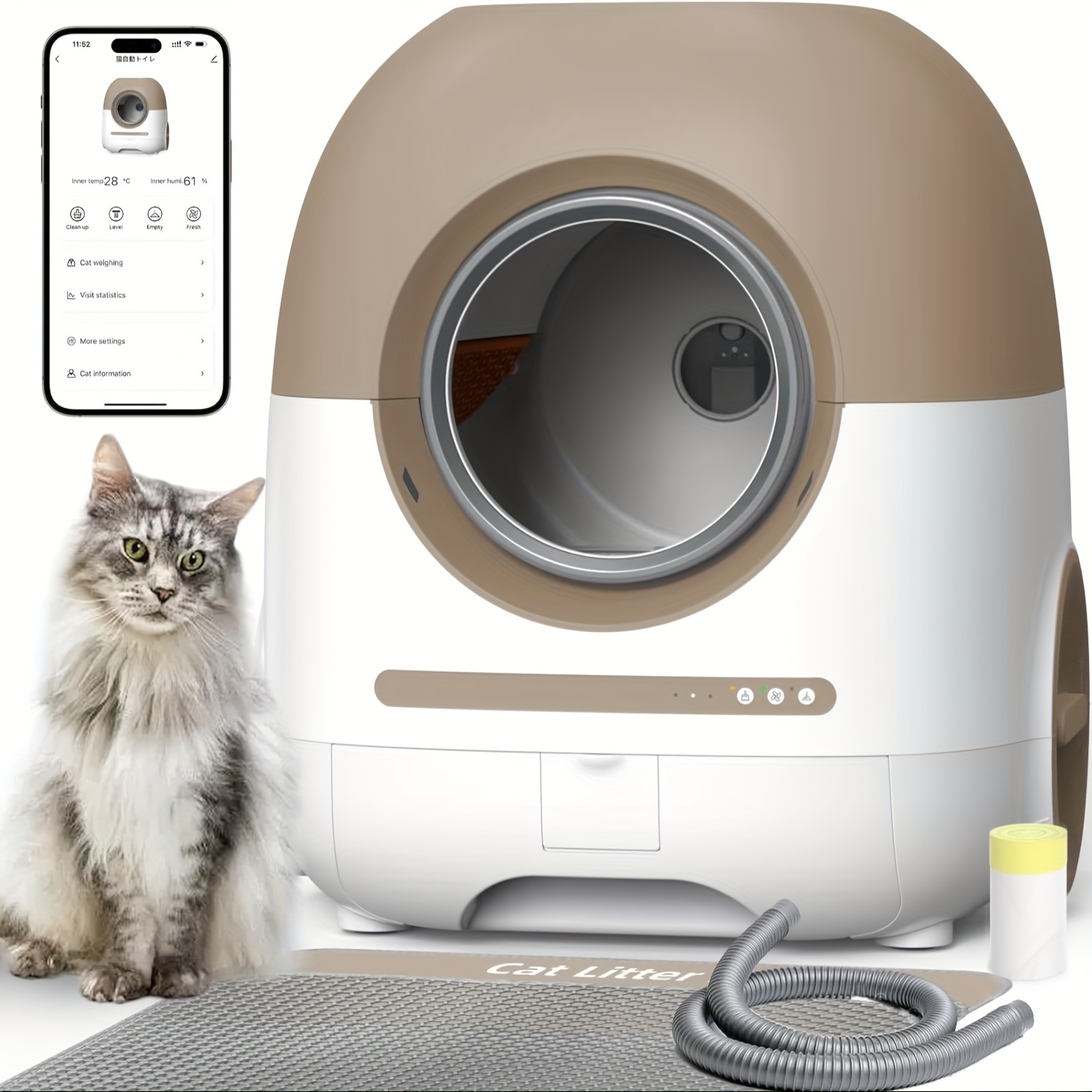 

Self Cleaning Cat Litter Litter Box Robots Odor Removal 10l &70l App