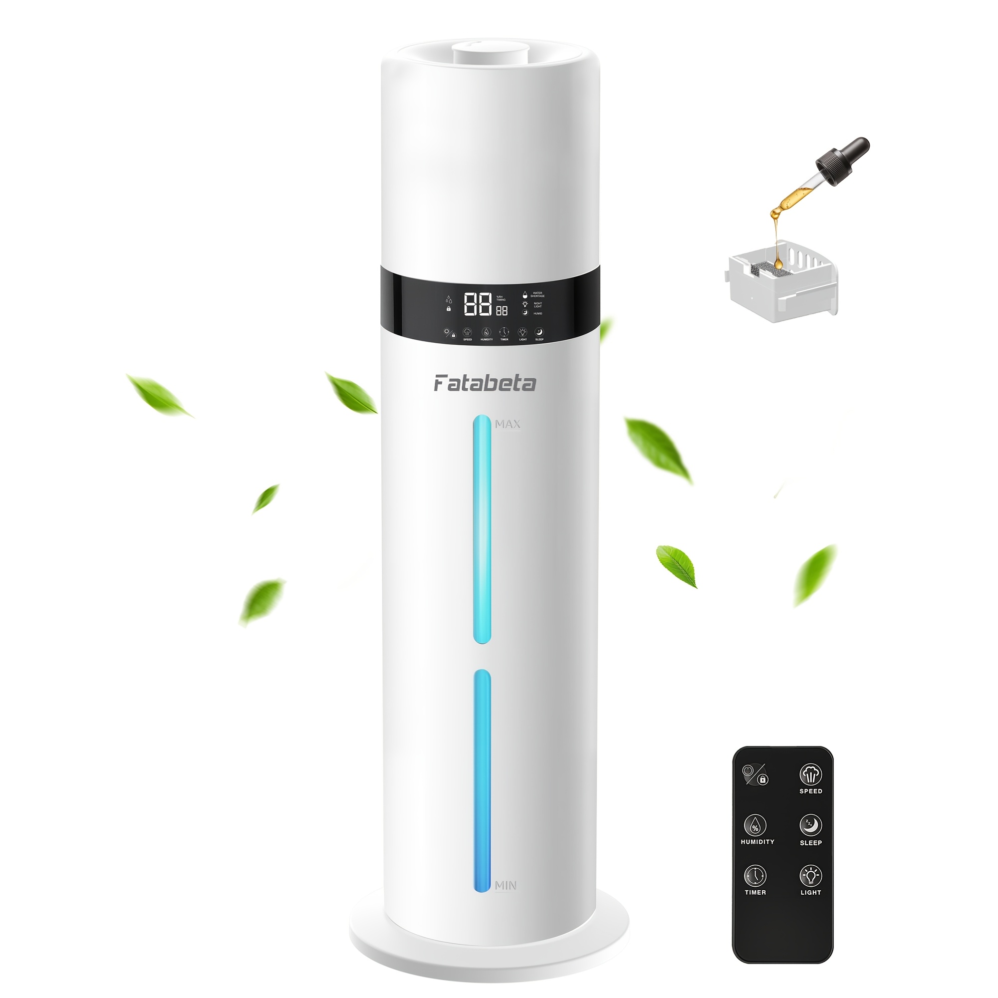 9l Large Tank Technology Cool Mist Humidifier & Diffuser With 7-color Night Light Suitable For Bedrooms, Offices, Plants, Smart Humidity, Auto Shut-off, , Top-fill Tank, Timer, For Diffuser System