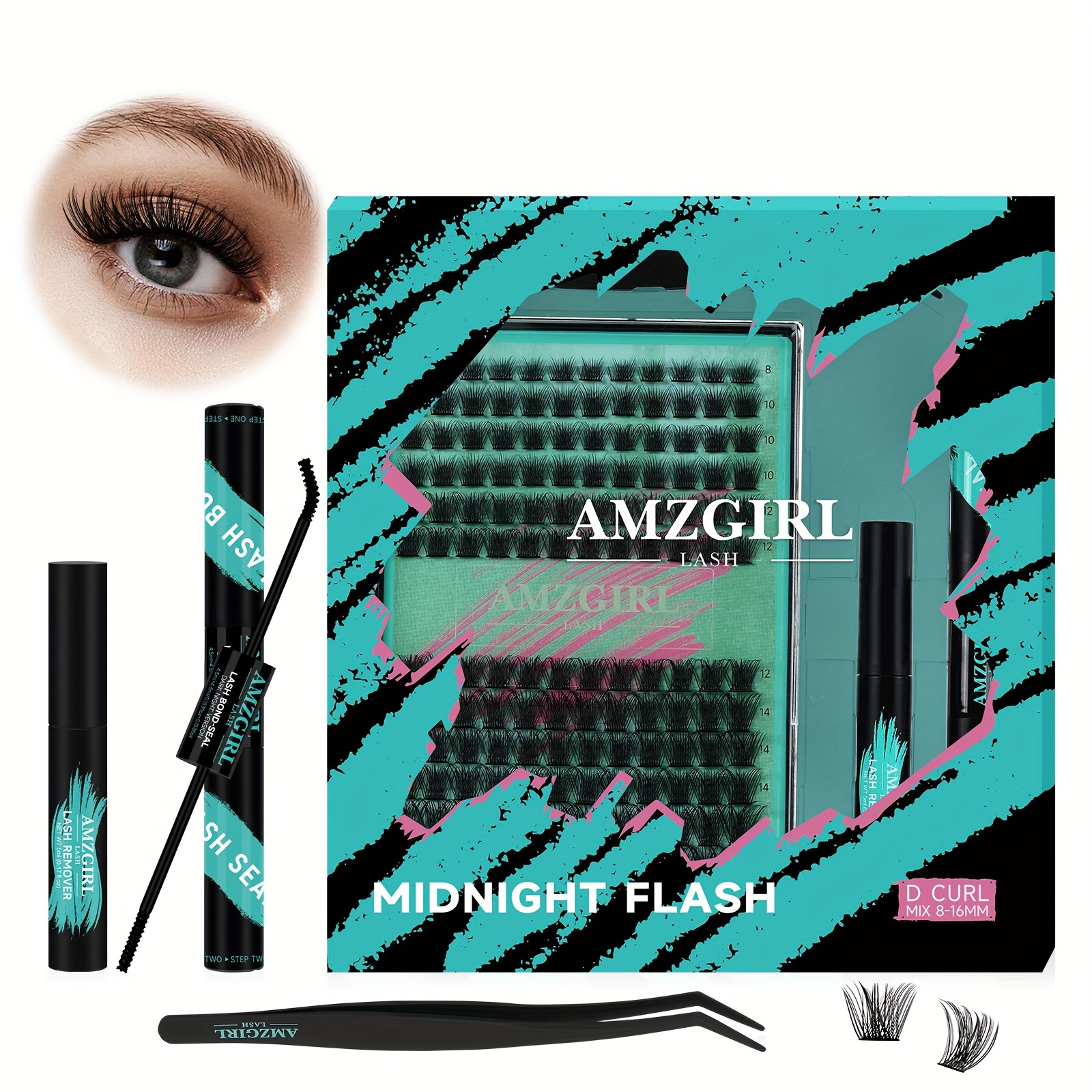 

Amzgirl Diy Kit Eyelashes Eyelashes And Remover False Eye Makeup Cosmetic For