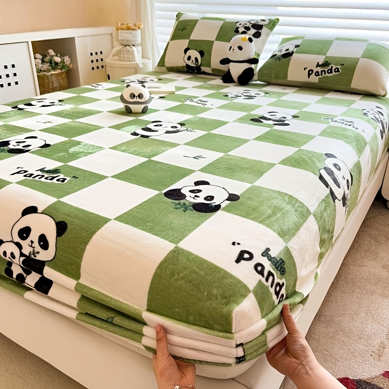 Image of 1pc, Printed Milk Velvet Bed Skirt, Comfortable, Use, , Machine Washable, Suitable For Bedroom Living Room And (pillowcase And Pillow Core Not Included)
