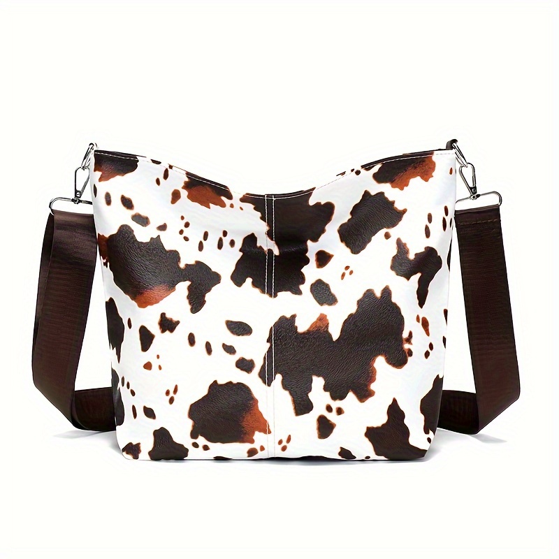 

Women's Trendy Cow Print Crossbody Bag, Multifunctional Large Capacity Shoulder Bag With Waterproof Lining, Stylish Urban Design