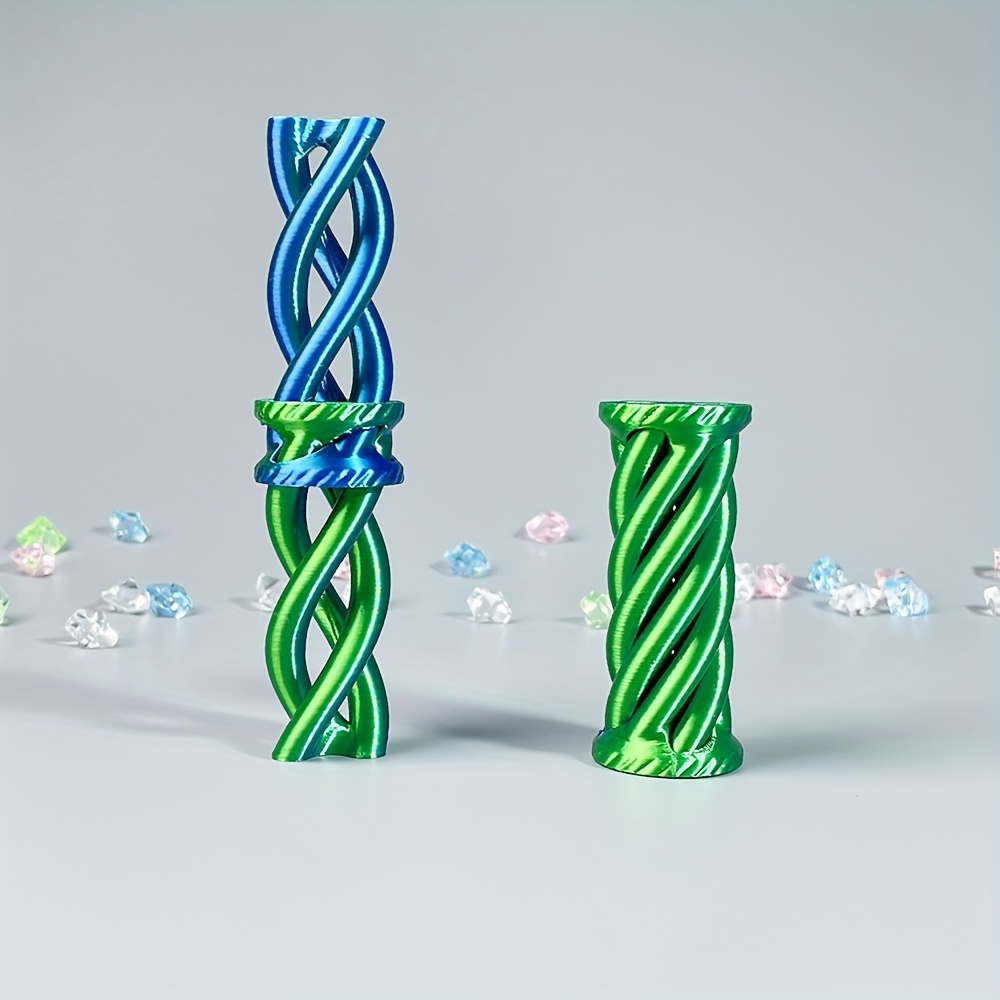 TEMU Vibrant 3d Printed Stress-relief Stick Figurine - Colorful Gradient, Twistable Design, Ideal For Office & Home Decor, Perfect Giffor Christmas,