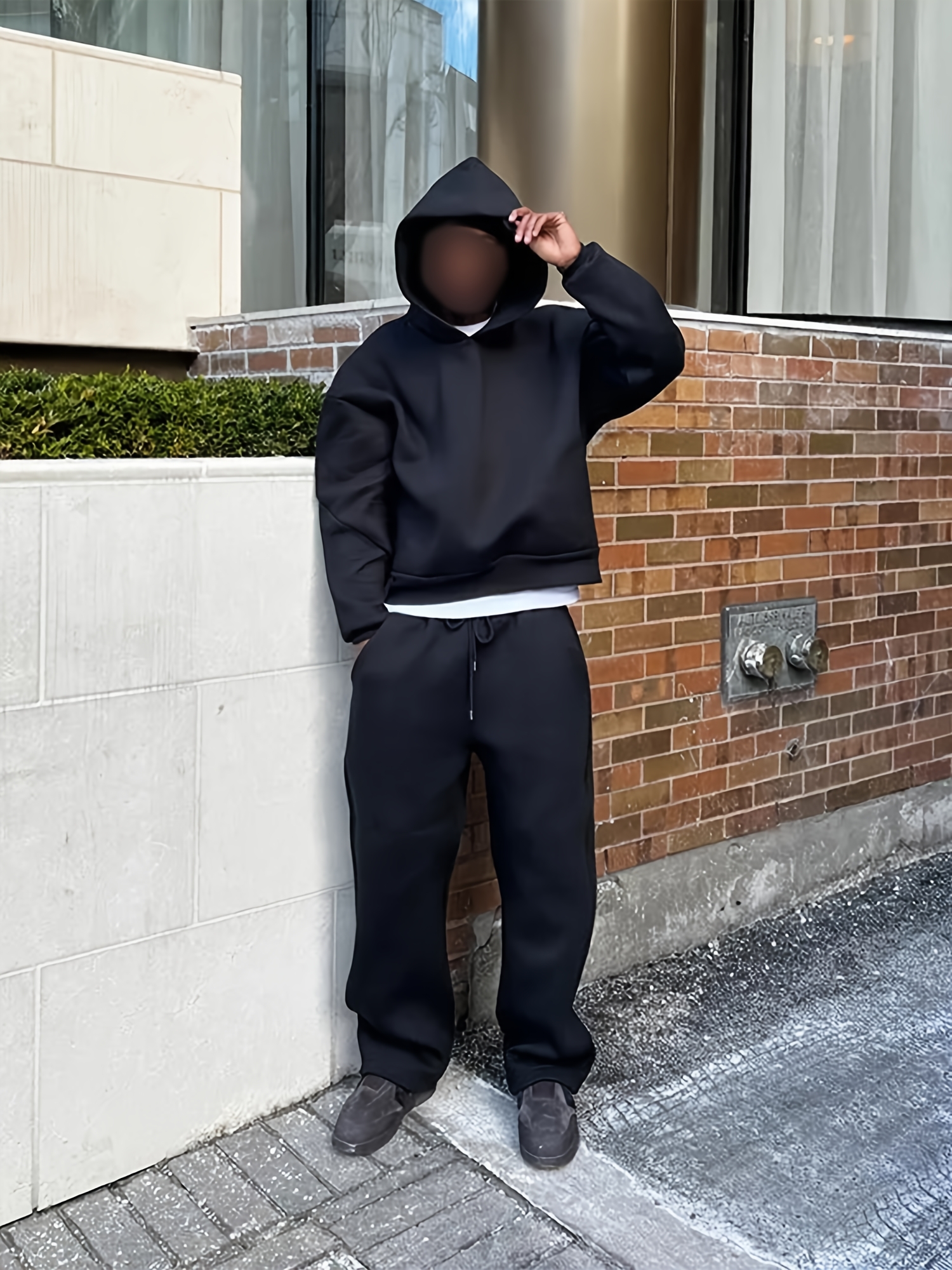 Black Hoodie Set Track Pants With Hoodie Black Mens Sweatshirt