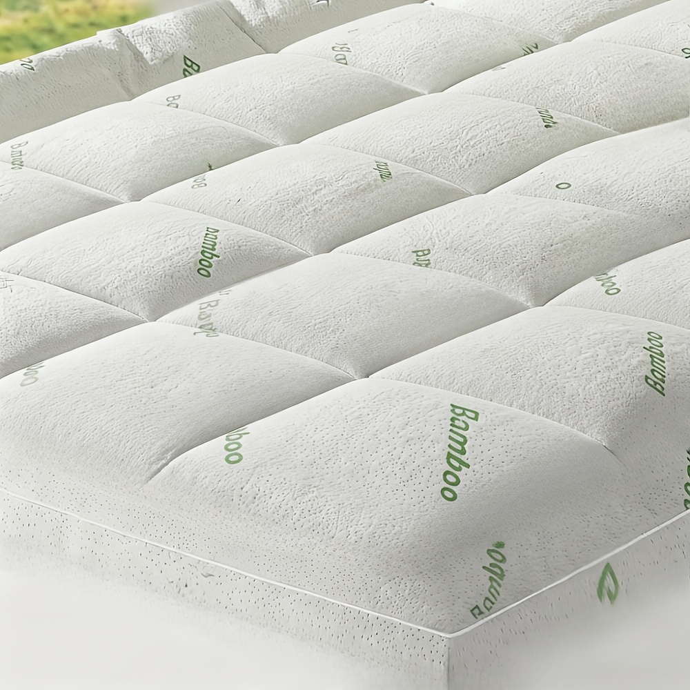 TEMU Cooling Mattress Pad Topper, Pillow Top Mattress Pad, Down Alternative Mattress Cover, With 8-21" Deep Pocket