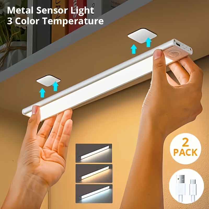 magnetic led light 2pack rechargeable magnetic led motion sensor light wireless adjustable brightness color under cabinet lights closet lighting sleek   7 87 11 8 15 7 lengths   for cabinets closets more