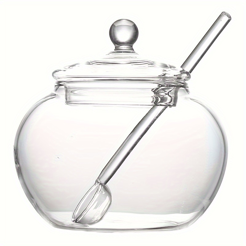 

Set Of Transparent Glass Jars With And Spoons, In 1, 2, Or 4pcs, Suitable For Nuts, Sugar, Spices, And Kitchen Storage, 12 Ounces / 350ml.