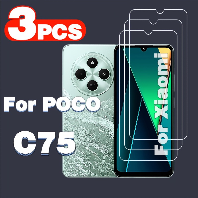 

Protecteur d'écran en verre trempé 3-Pack pour Xiaomi POCO C75, , aux rayures, film HD transparent