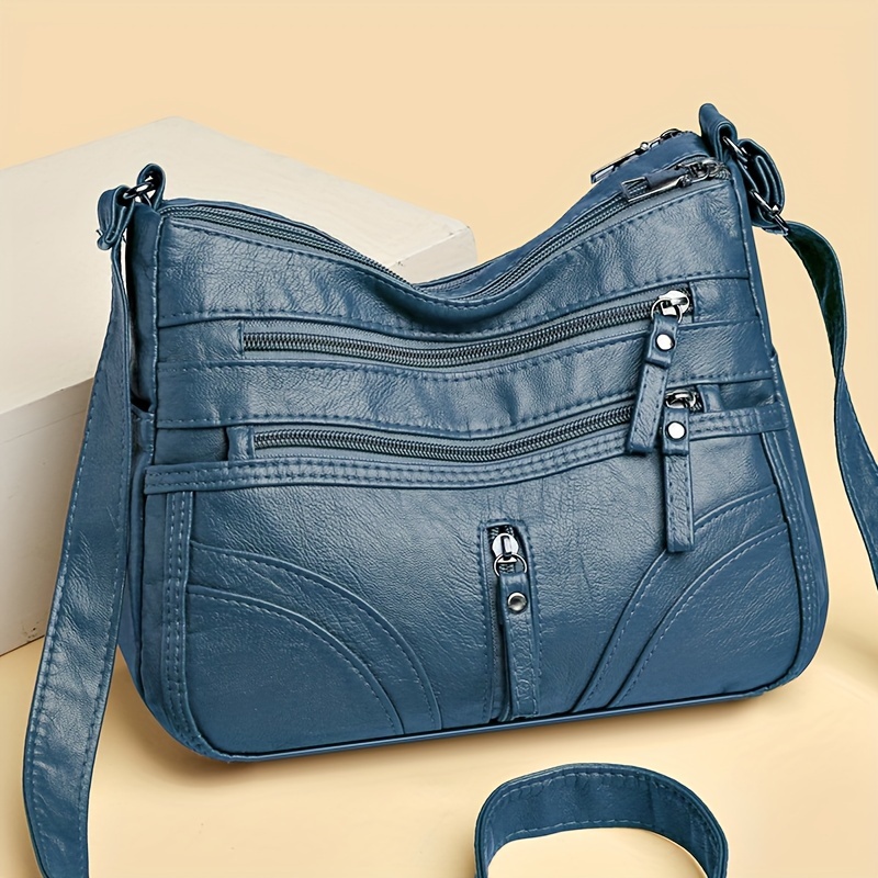 Image of Fashionable And Elegant Shoulder Bag With Multiple Pockets, Zip Closure, Made Of Soft Synthetic Faux Leather, Spacious Handbag For Women, Perfect For Daily Commuting