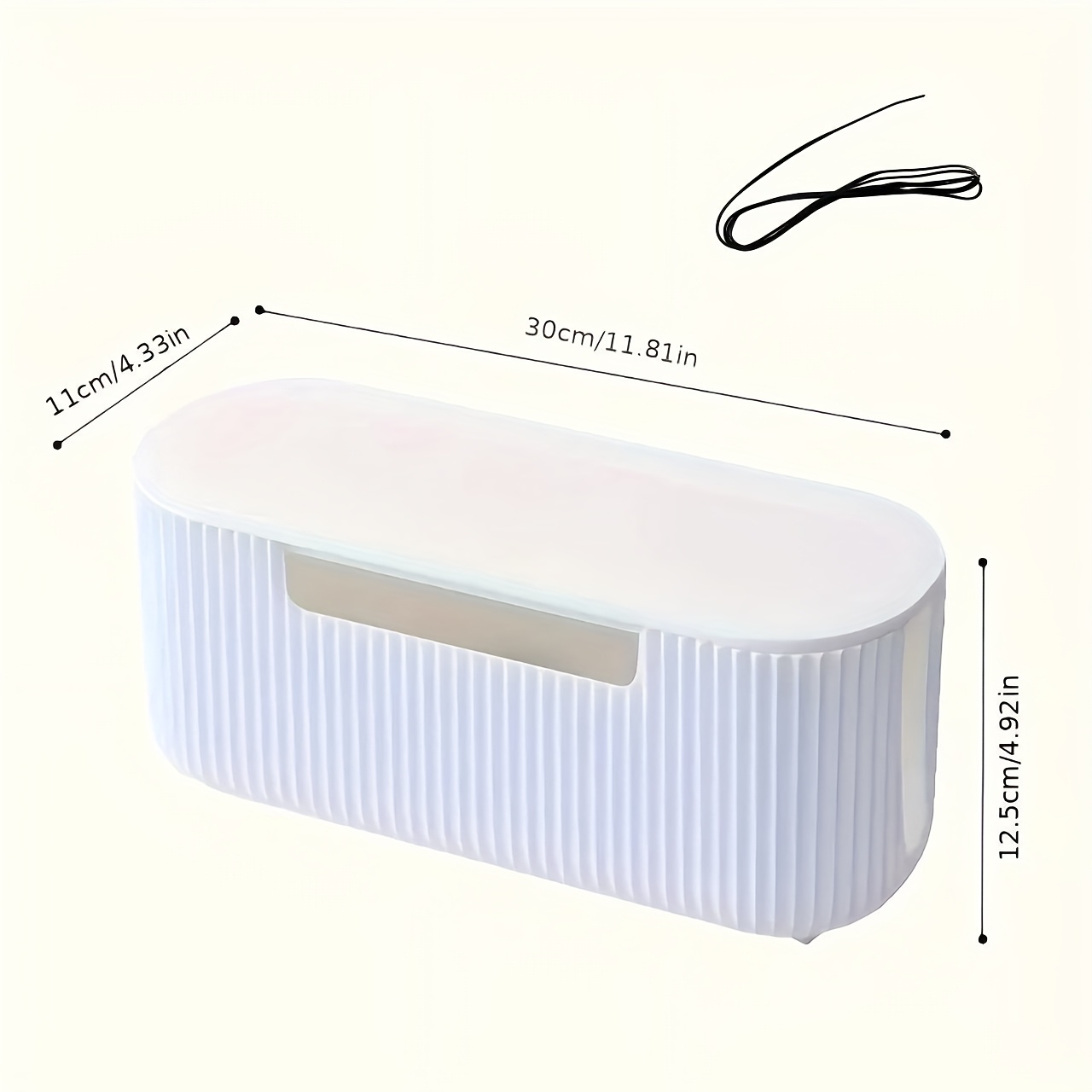 TEMU 1 Plastic Textured Cable Organizer Box - Multifunctional Desktop Power Cord And Data Cable Organizer, No Power Required, Durable Home And Office