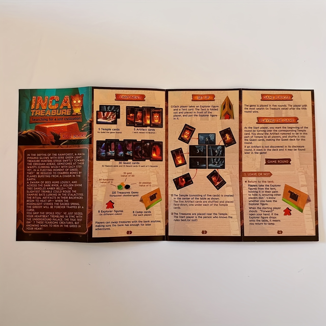 Incan Treasure: Aboard the Inca Treasure Hunt, Strategy Adventure Game for 3-8 Players, Family Fun Party Game, Outdoor Adventure, Paper Material, Perfect Gift