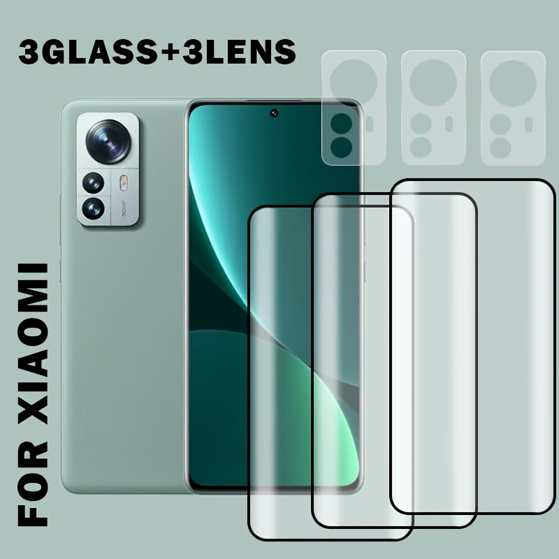 3+3] 3 Visoko Ločljivega čRrne Roba Kaljeno Steklo za Zaslon Mobilnega Telefona + 3 Zaščitne Folije za Objektiv za Xiaomi Redmi Xiaomi
