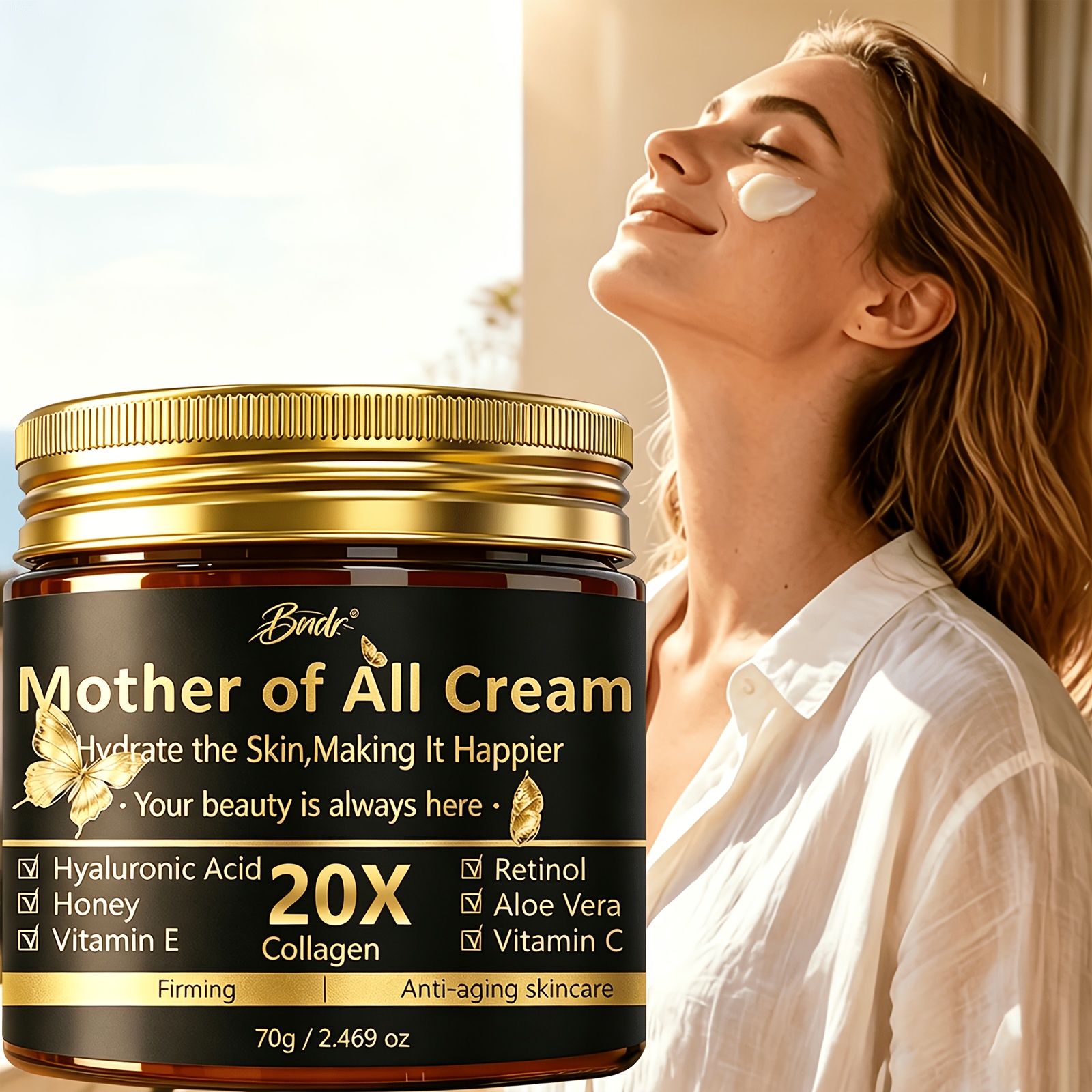 Mother of for all cream / 20X Day And Night face Cream / Collagen Lift And Tight Face Cream with Retinol, Collagen, Hyaluronic Acid And Vitamin C / Moisturizing And Smoothing for All Skin Types / Alcohol-Free, 120-Hour Hydration