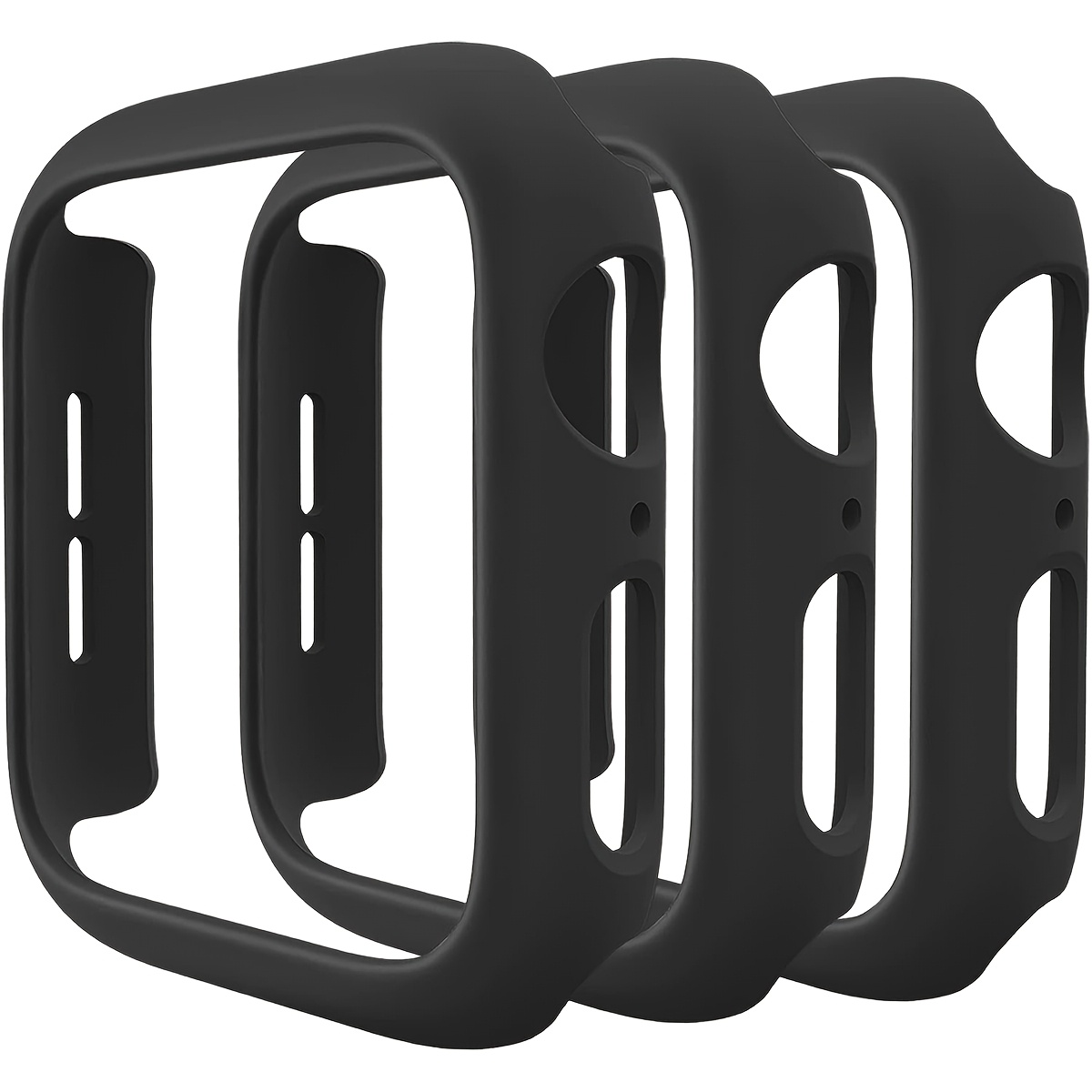 TEMU 3pcs/set Men Women Casual Fashionable Pc Hollow-out Watch Case Anti-drop Protective Case, For Watch Case 38/40/41/42/44/45/46/49mm, For Watch
