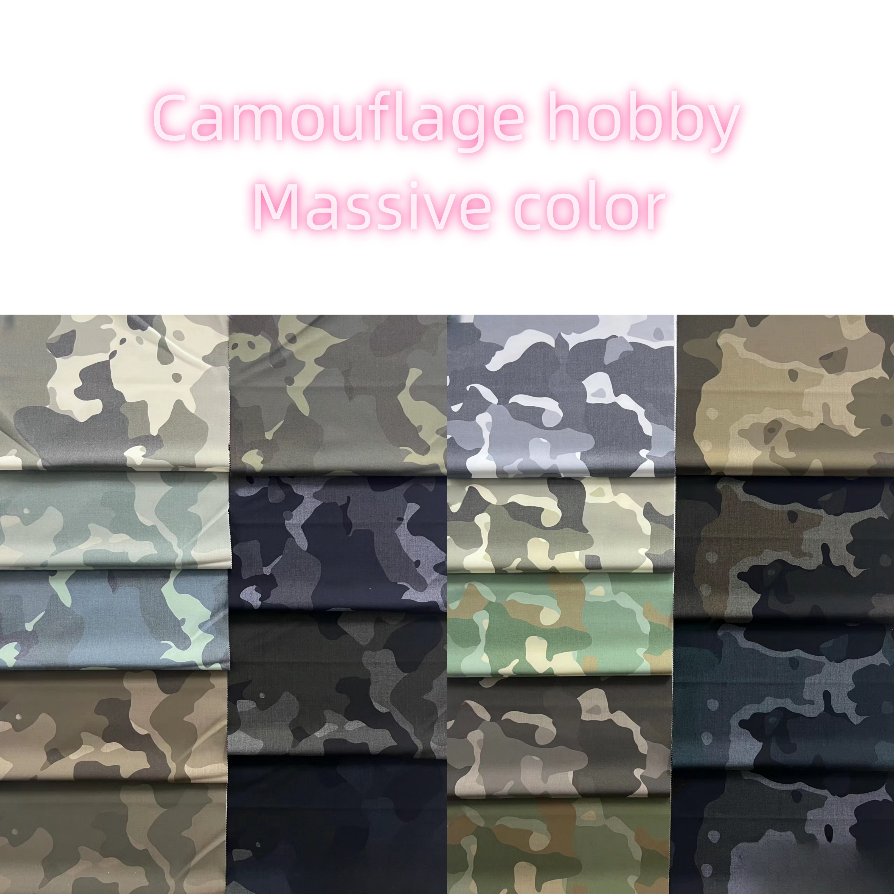 Gray Army Camouflage Print Fabric Material Poly/Cotton Quilting Clothing  BTY