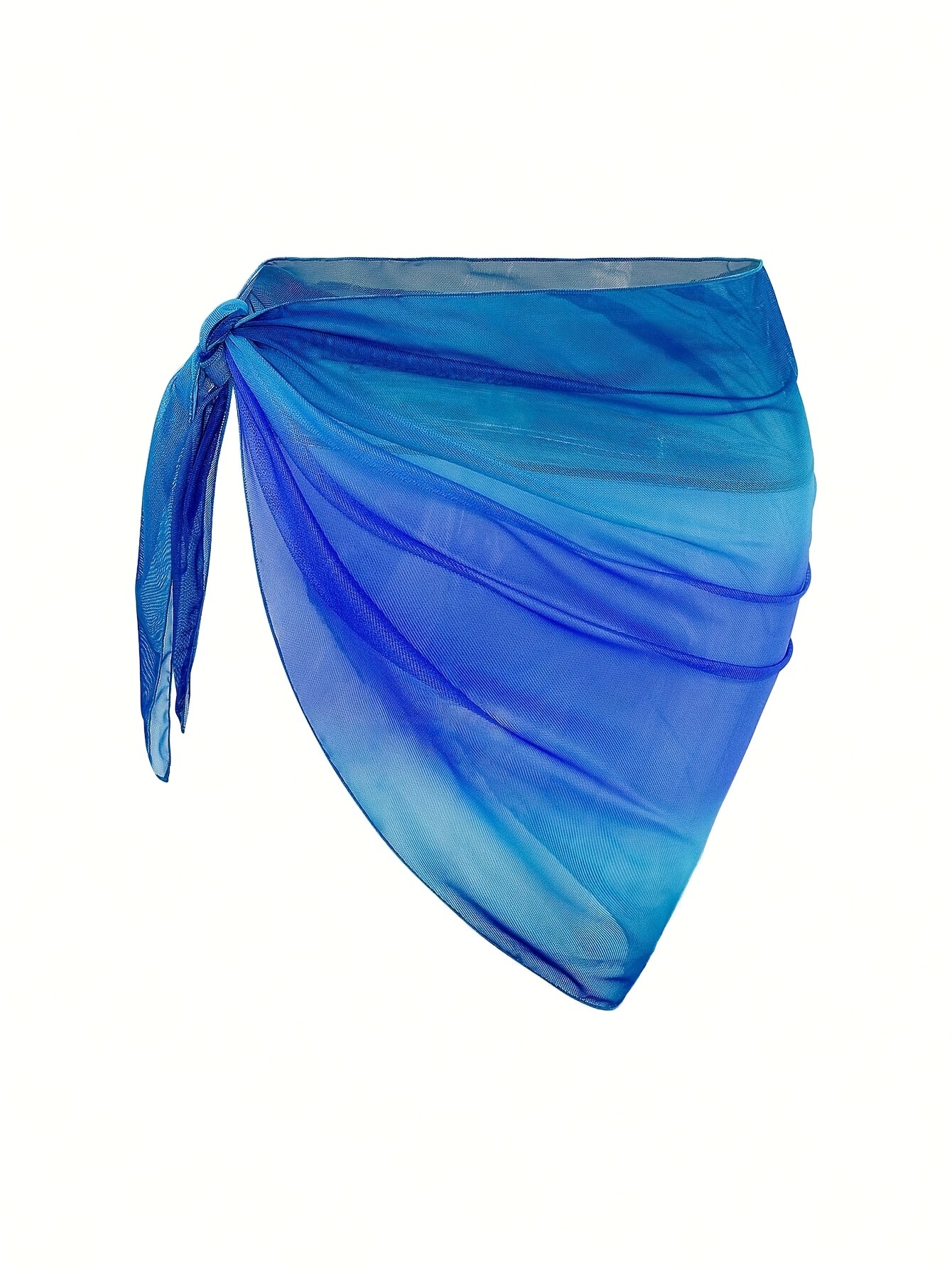Ombre Knot Side Swim Cover Up Skirt, Sexy Beachwear, Sheer, Lightweight,  Versatile Tie-Waist Design, Summer Fashion, Poolside Accessory