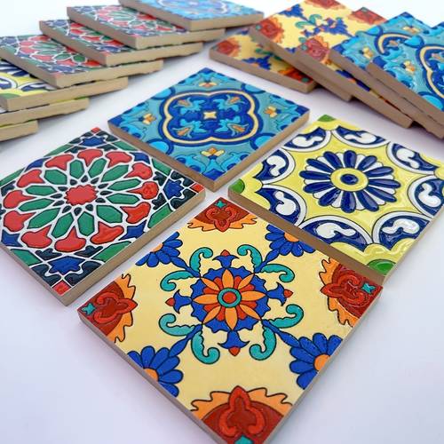a set of 8pcs square 10cm 10cm three dimensional effect floral mosaic tiles mosaic pieces with mandala patterns wall waist line steps floor bathroom washstand bar decoration materials wall decorations