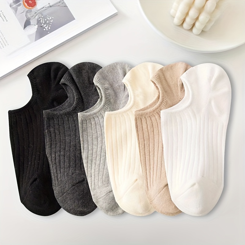 3 pairs/6 pairs/12 pairs Women's multi-color boat socks, plain and colorful minimalist trendy cute open-toe socks suitable for daily use