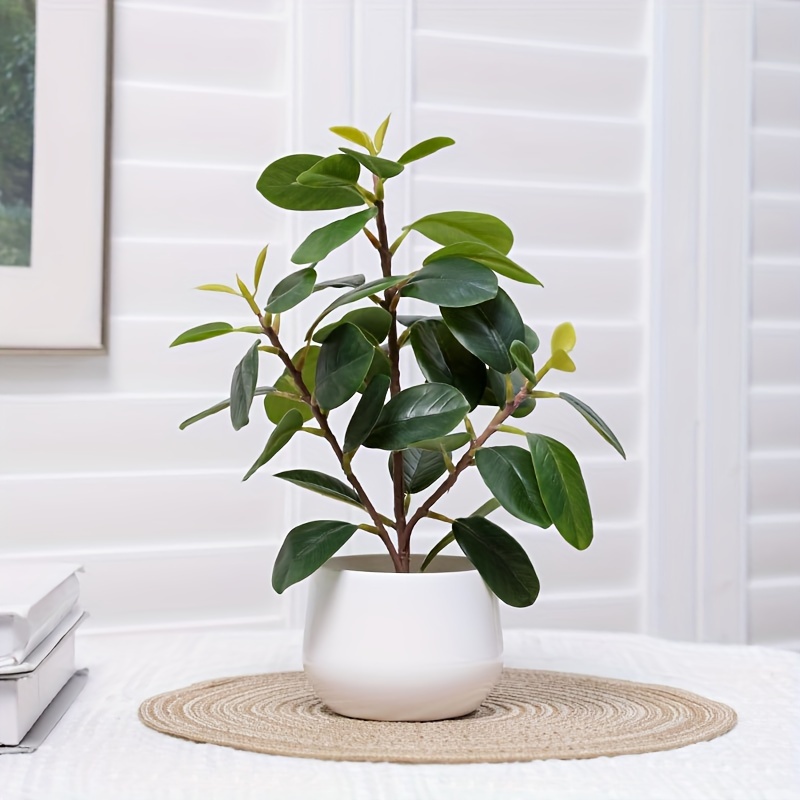 

Artificial Bonsai Money Tree 30cm- Faux Plastic Thanksgiving Home Decor For Various Room Types, Tabletop Greenery With Container For Office, Hotel, Dining Table Decoration - 1pc