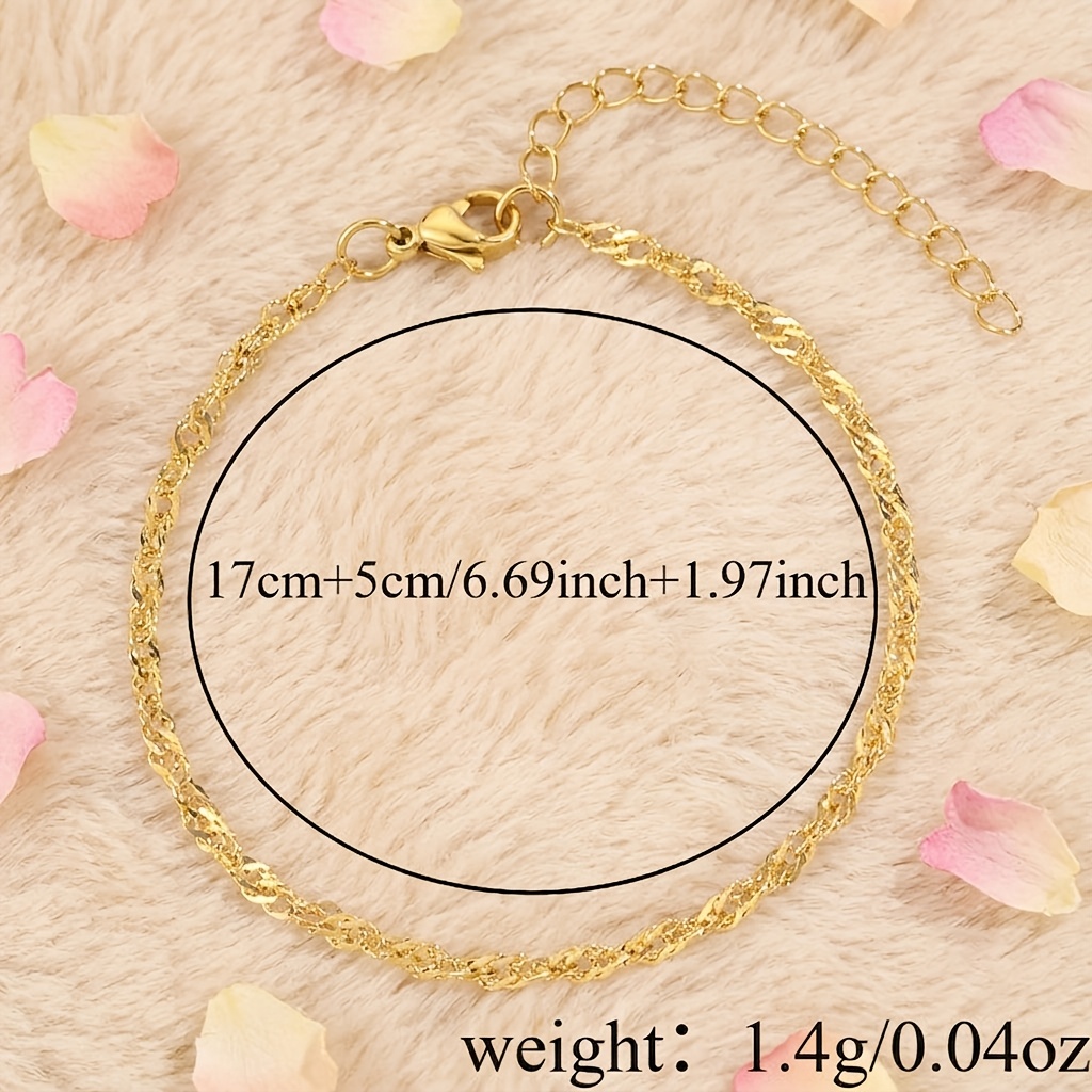 3pcs Premium Stainless Steel Stackable Jewelry Set, Waterproof
