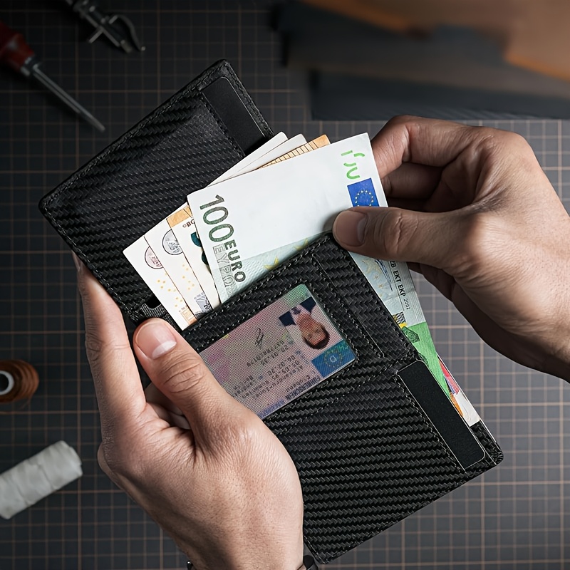 Portofel bărbătesc cu suport automat pentru carduri din metal, -furt RFID, suport pentru card de identitate, stil de afaceri