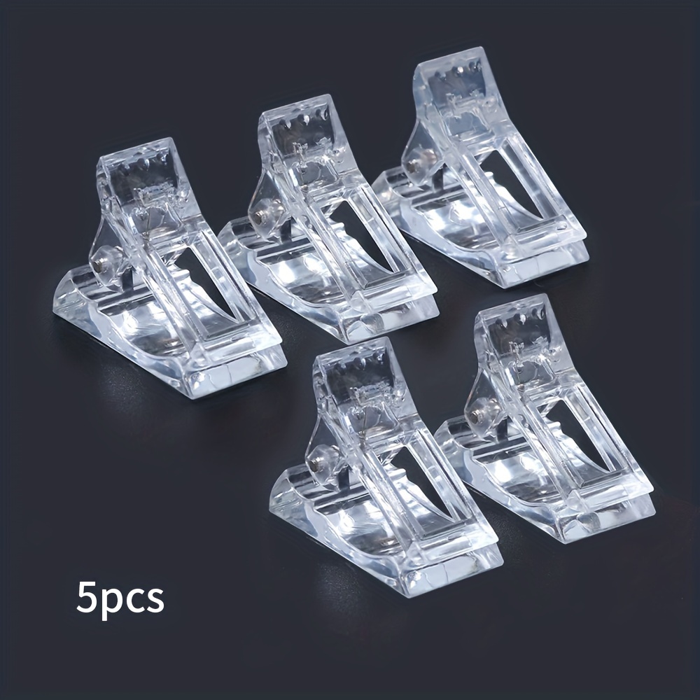 5pcs Nail Crystal Extension Nail Mold Fixing Clips Clips Crystal Extension Glue Shaping Clips, Suitable For Nail