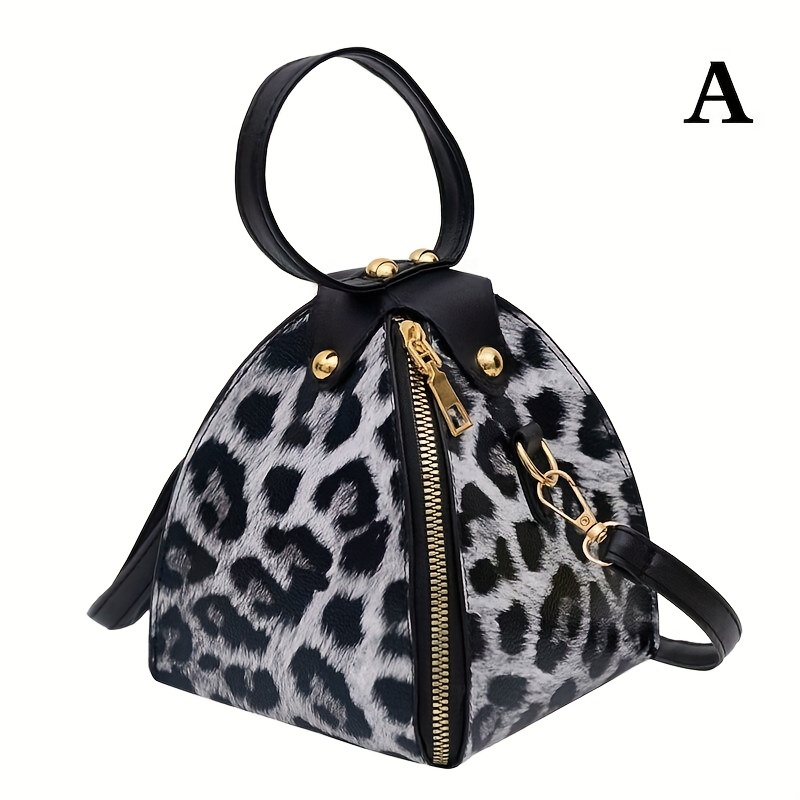leopard print handbag, trendy mini crossbody bag, vintage
