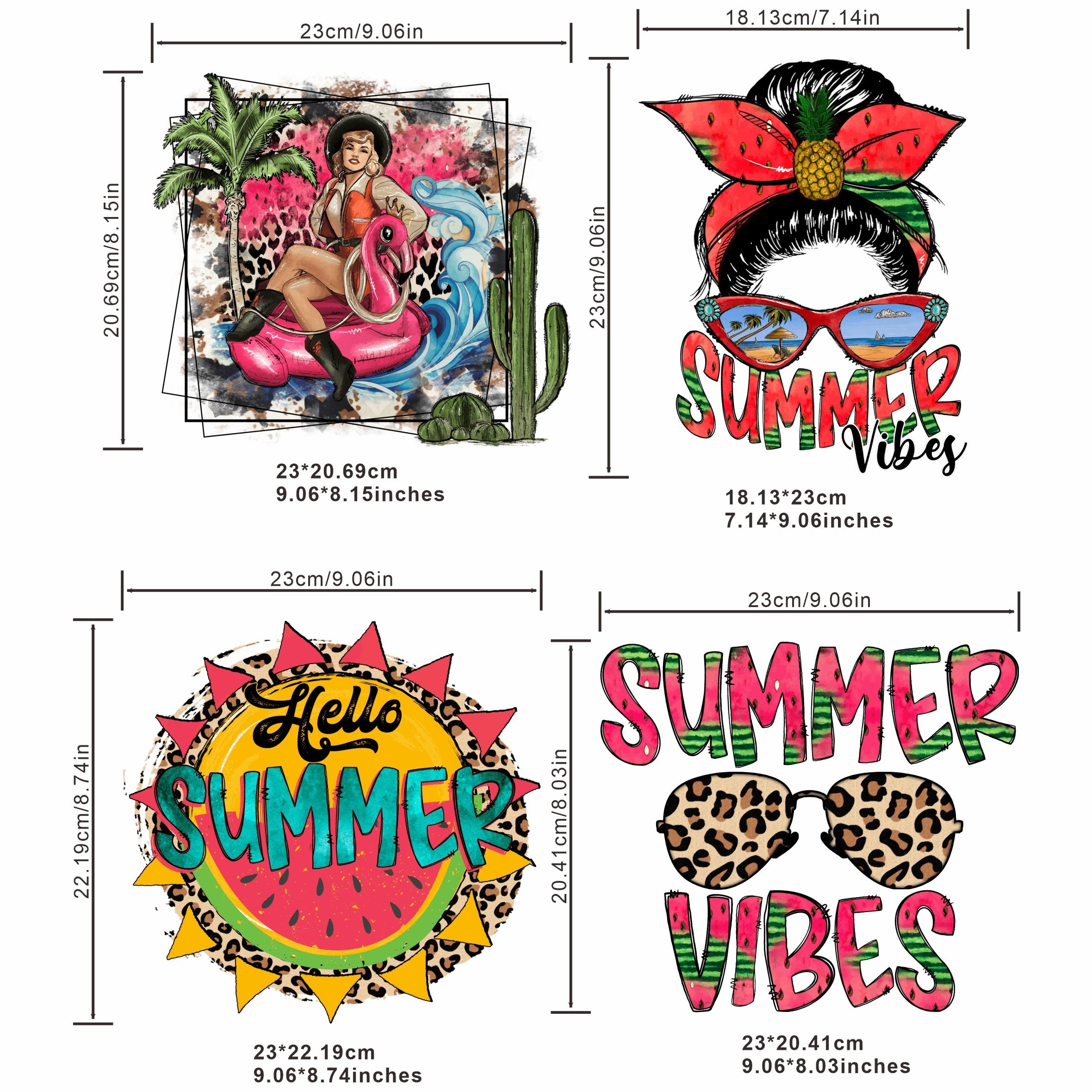 4pcs set summer stickers washable heat - Temu