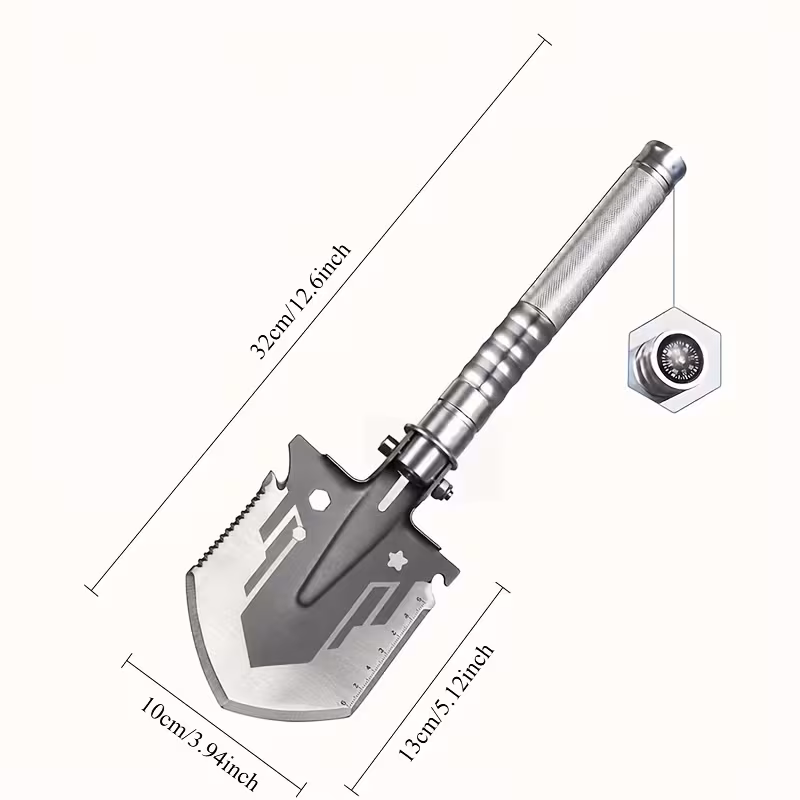 folding life saving shovel multi purpose camping shovel high carbon steel shovel compact trenching tool for hiking camping off road and emergency Product details 6