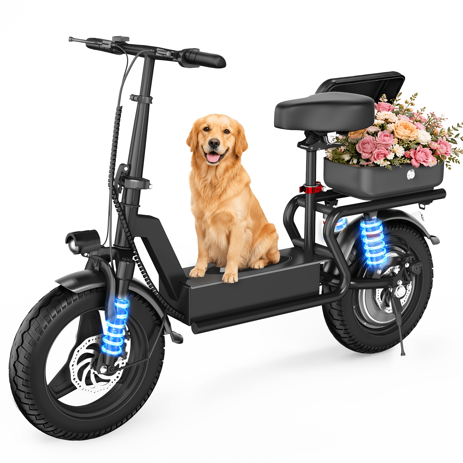 TEMU 749w Powerful Motor Electric Scooter, 48v15ah Large Battery, 25 Miles Long Range, Detachable Rear Storage Box, Perfect For Campus