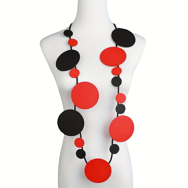 Bohemian Ethnic Long Necklace Colorful Bead Silico