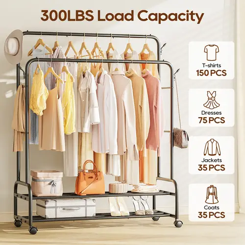 Temu Clothing Racks rolling clothes rack sold on Temu United States