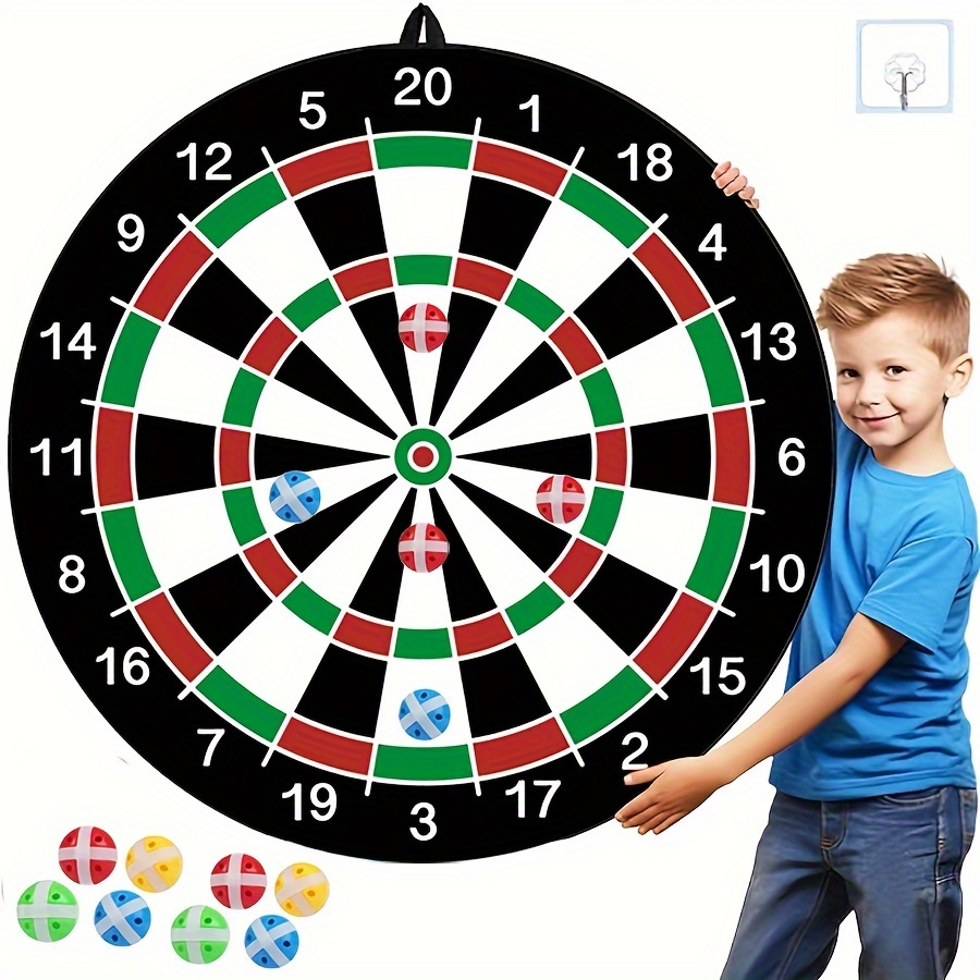 

1pc 26 Inch Large Dart Board, Dart Board With Safety Sticky Ball Set Indoor Sports With Outdoor Fun Party Party Play Games Boy Girl Gifts