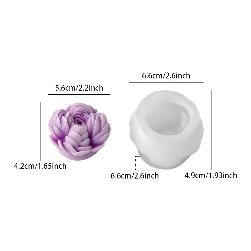 TEMU Mold For Floral Scented Candles - Silicone Mould For Crafting Aromatherapy Candles, Handmade Soaps, And Scented Stones - Sturdy, Flexible,