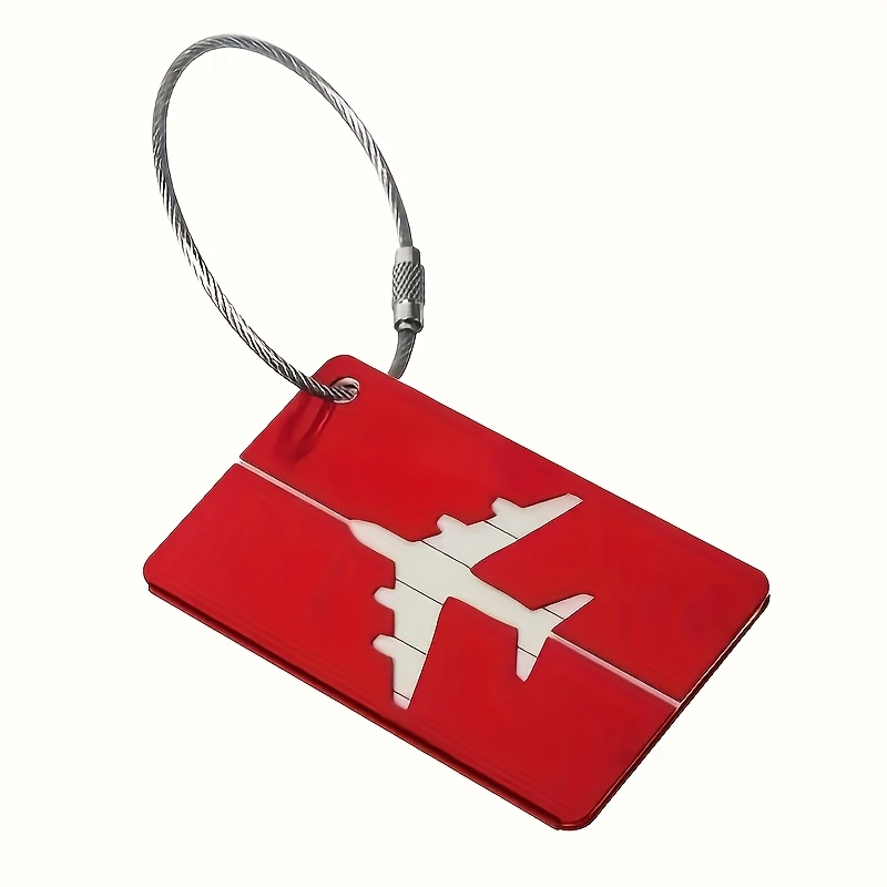 TEMU Étiquette de Bagage en d'Aluminium | Approuvée par la TSA | Design Avion Multicolore | Identifiant de Valise Métallique Durable avec Boucle