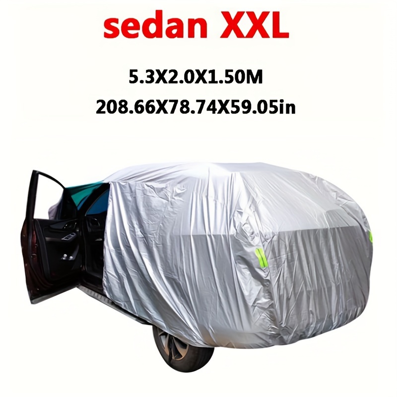 TEMU Universal Suv/sedan Full Car Covers Outdoor Sun Snow Protection Uv Car Umbrella Silvery S-xxl Auto Case Cover