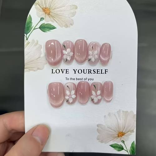 pure handmade short oval eye 3 wearable nails