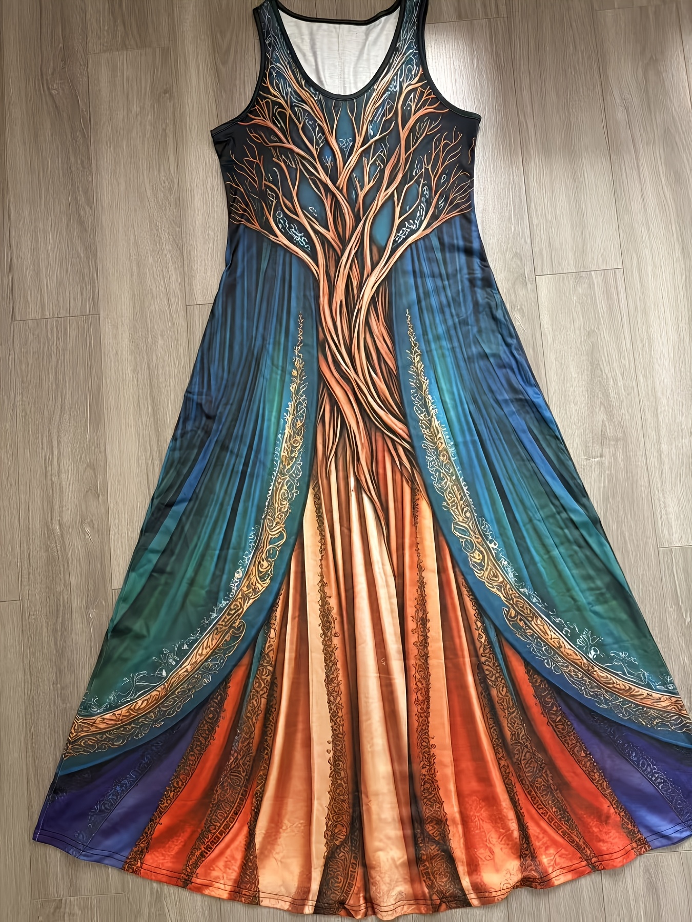 2026 summer new floral   retro seaside a line sleeveless dress