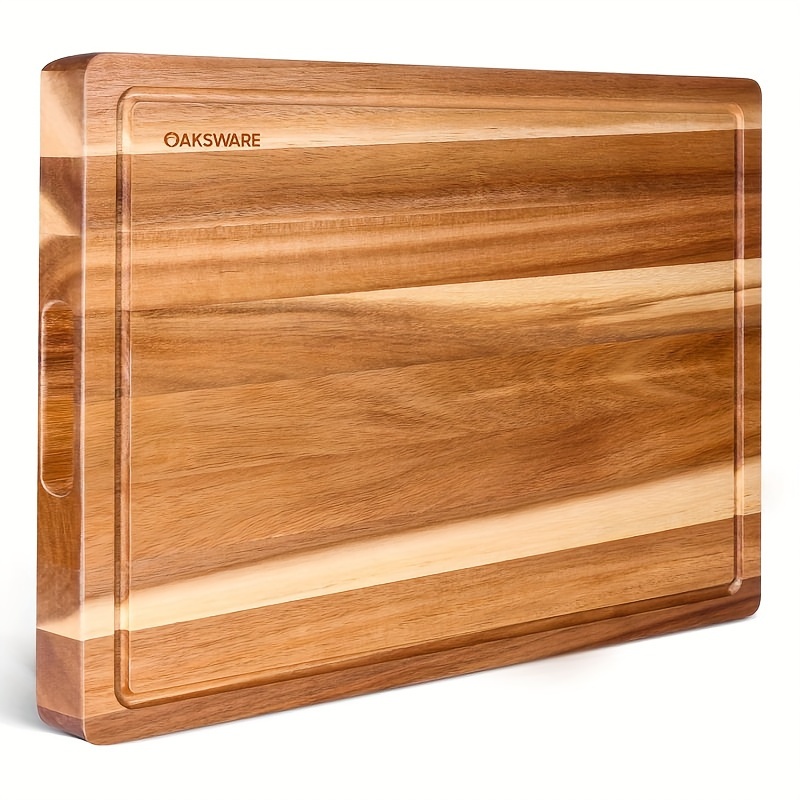 

Cutting Boards, 24 X 18 Inch Extra Extra Large Acacia Wooden Cutting Board For Kitchen, Edge Grain Wood Chopping Board With Juice Groove And Handles, Pre-oiled Carving Tray For Meat & Cheese